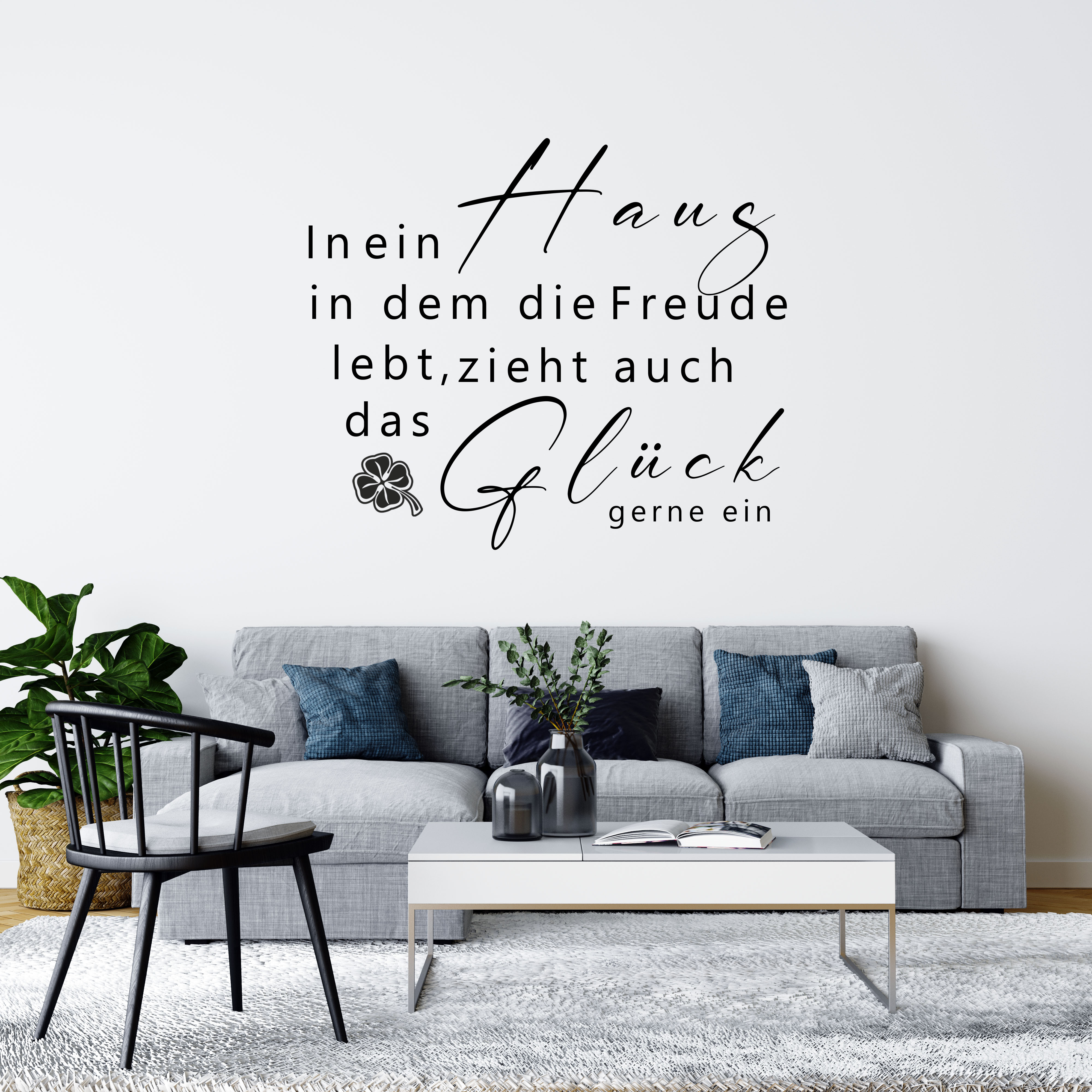 Dekobazar Wandtattoo Spruch Wohnen